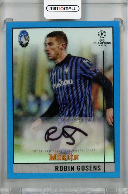 2020-21 Topps Merlin Chrome UEFA Champions League Robin Gosens Blue Refractor Autograph card #BCA-RGO01/75