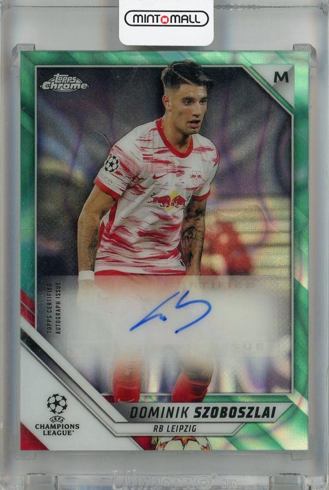 2021-22 Topps UEFA Champions League Dominik Szoboszlai Autographs Aqua Lava Refractors trading card
