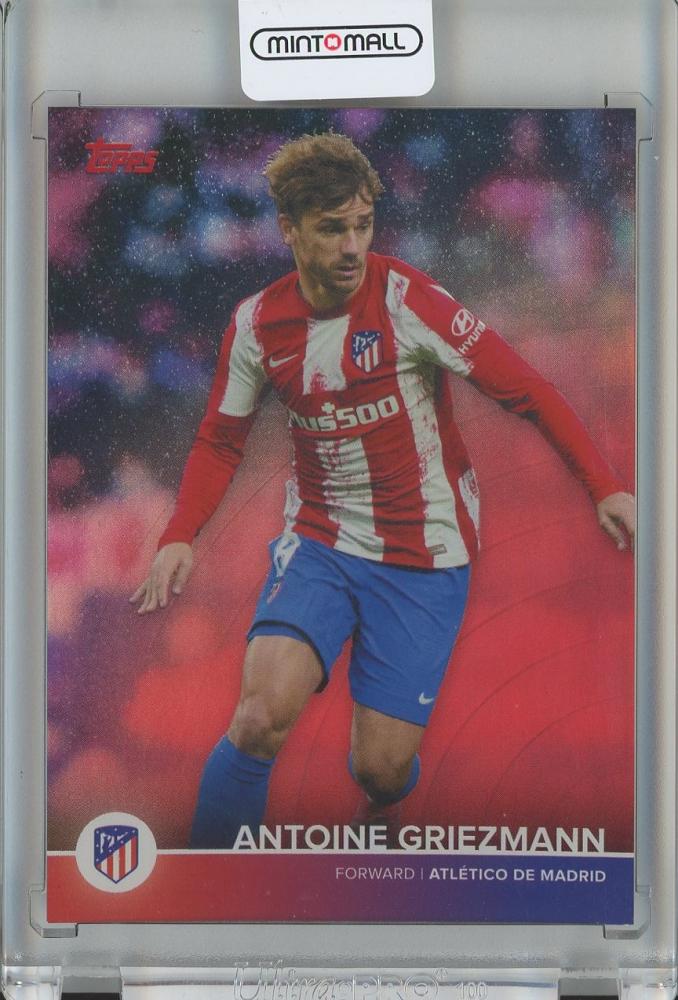 2021-22 Topps Atletico de Madrid soccer card of Antoine Griezmann, red base #162 of 5