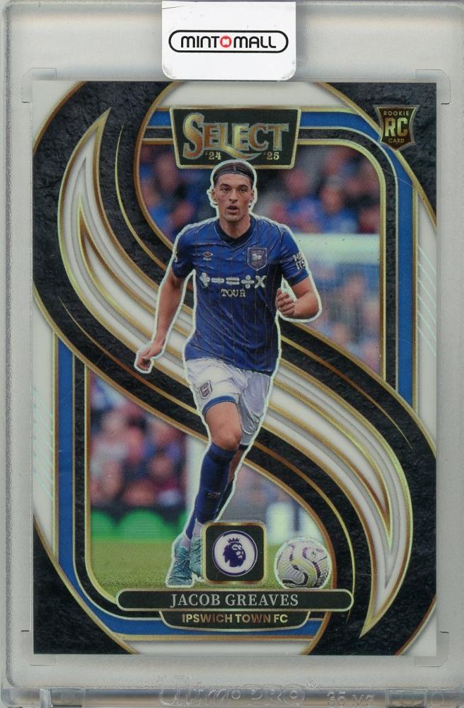 2024-25 PANINI SELECT PREMIER LEAGUE Jacob Greaves White Prizm trading card #119 serial RC05/20 Ipswich Town FC