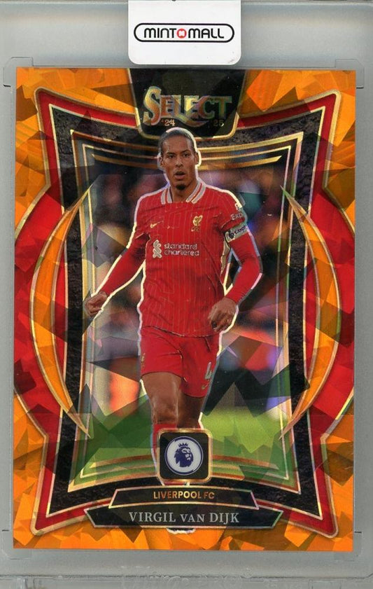 2024-25 PANINI SELECT Premier League Virgil Van Dijk Orange Ice trading card #44128/155 Liverpool