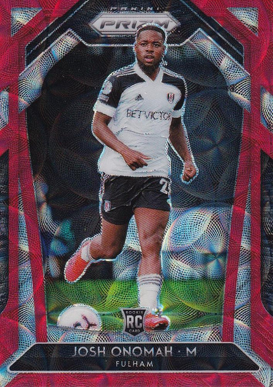2020-21 Panini Prizm Premier League Choice Fulham Josh Onomah Base Red parallel card serial 02/29