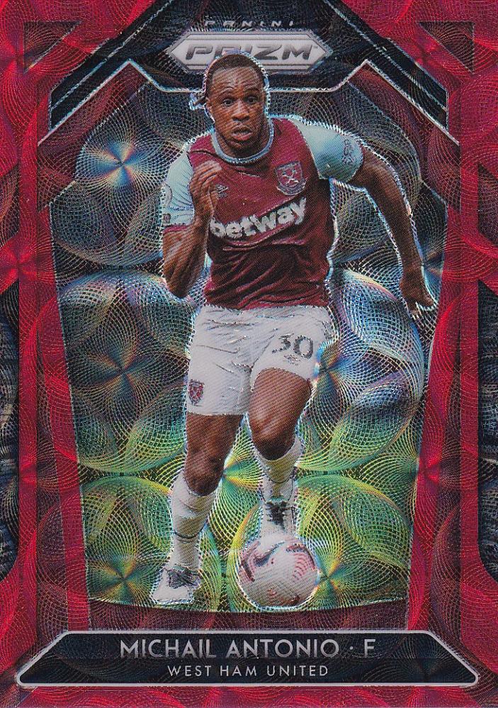 2020-21 Panini Prizm Premier League Choice West Ham United Michail Antonio Base Red trading card number 16 out of 29