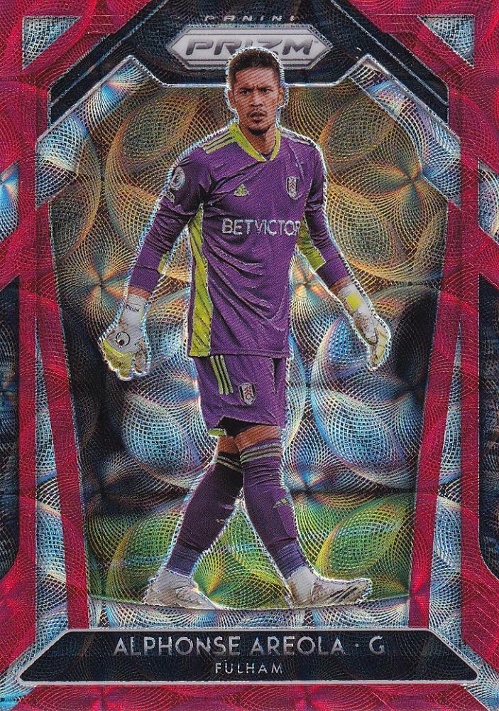 2020-21 Panini Prizm Premier League Choice Fulham Alphonse Areola Base Red Parallel card numbered 15 of 29