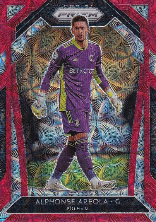 2020-21 Panini Prizm Premier League Choice Fulham Alphonse Areola Base Red Parallel card numbered 15 of 29