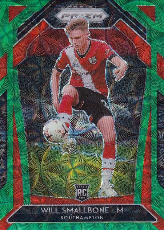 2020-21 Panini Prizm Premier League Choice Southampton Will Smallbone Base Green parallel trading card serial numbered 4/9