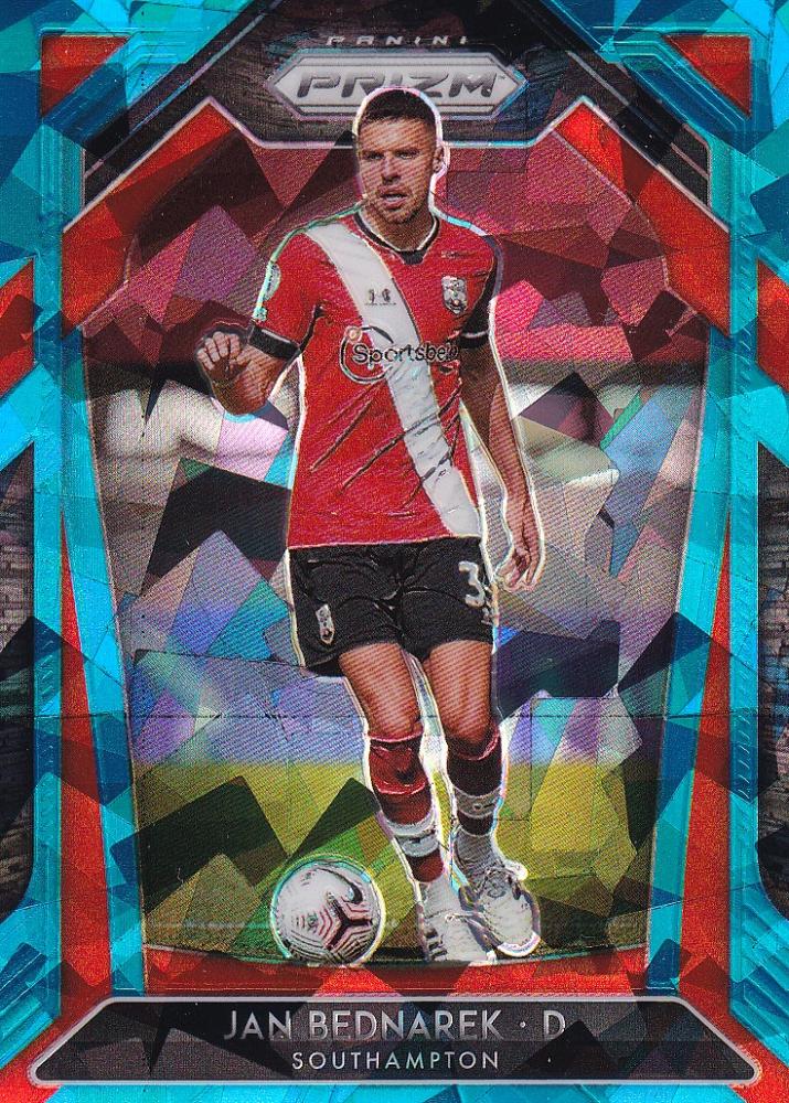 2020-21 Panini Prizm Premier League Southampton Jan Bednarek Base Blue Ice parallel card number 31 of 75