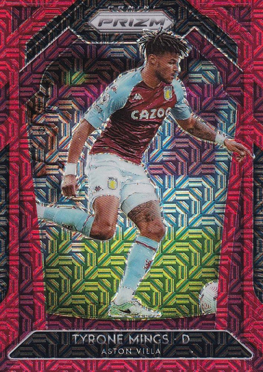 2020-21 Panini Prizm Premier League Aston Villa Tyrone Mings Red Mojo parallel card number 034 out of 135