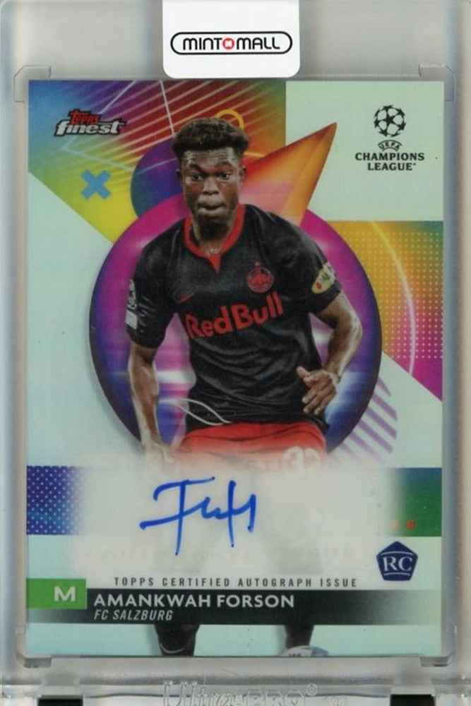 2023-24 Topps Finest UEFA Club Competitions Amankwah Forson Autographs RC card #AAW with visible damage
