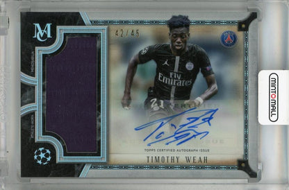 2018-19 Topps Museum Collection UEFA Champions League Timothy Weah autograph jumbo relics card #AJR-TW