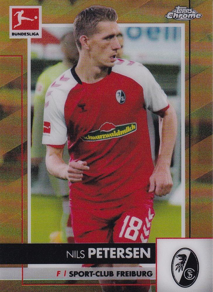 2020-21 Topps Chrome Bundesliga Nils Petersen Sport-Club Freiburg Gold Parallel card serial number 22 of 50