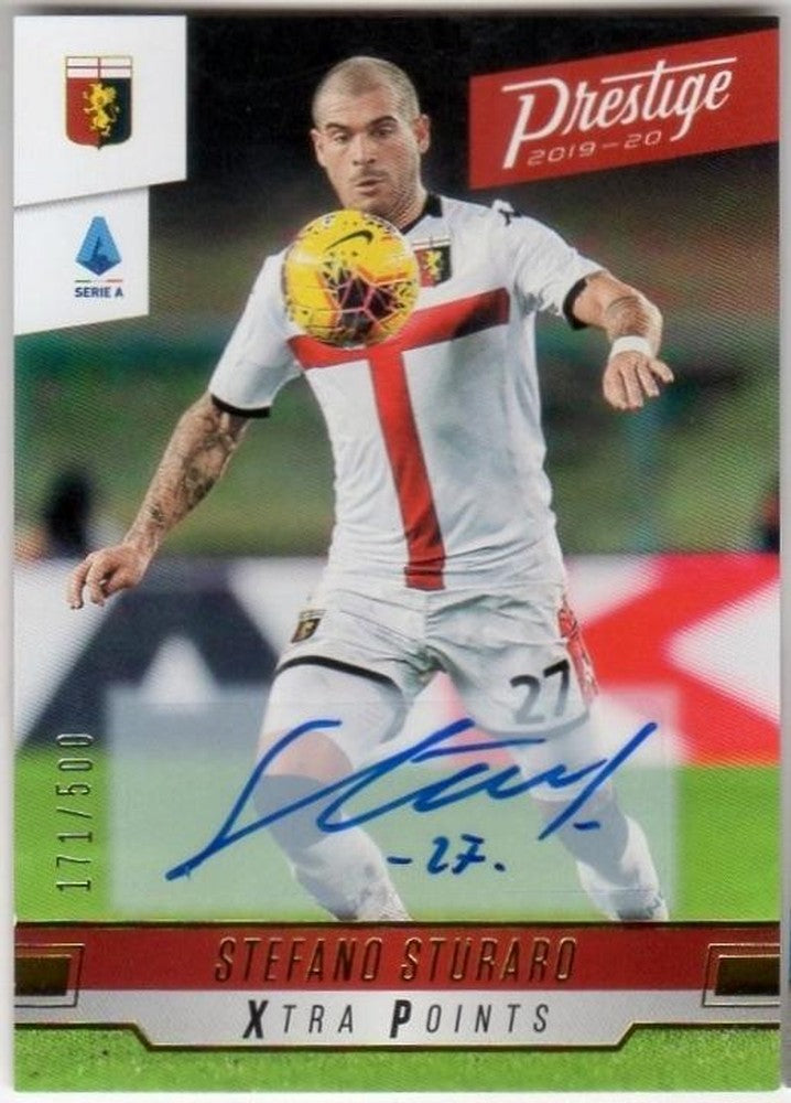 2019-20 Panini Chronicles Stefano Sturaro autograph trading card serial numbered 171 of 500 with minor stain on back