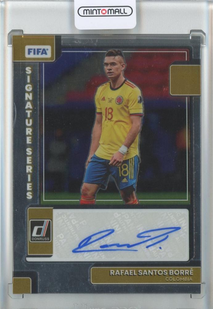 2022-23 Panini Donruss Soccer card featuring Rafael Santos Borre with authentic autograph