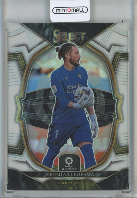 2022-23 Panini Select La Liga Soccer card of Jeremias Ledesma White #23 dated 08/20 showing player image and stats.