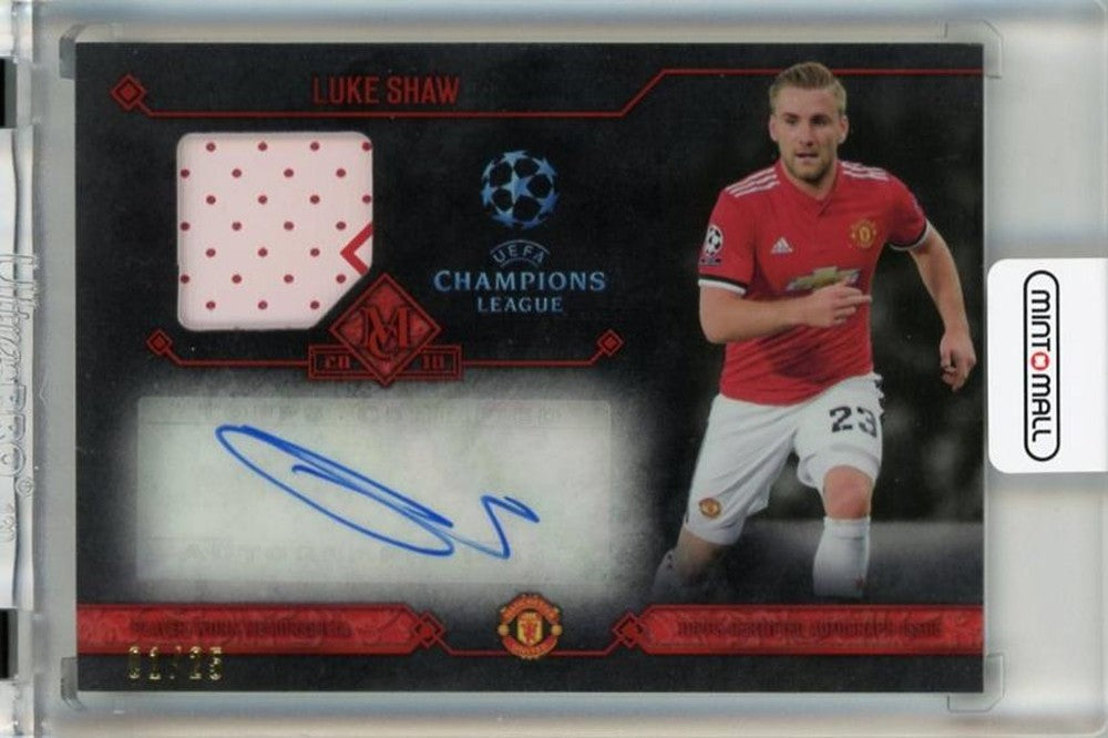 2017-18 Topps Museum Collection UEFA Champions League Luke Shaw Autograph Relics Ruby card #MARLSH01/25