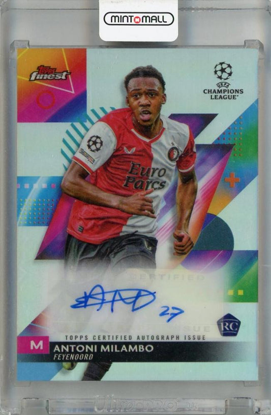 2023-24 Topps Finest UEFA Club Competitions Antoni Milambo Autograph card serial #AAM from Feyenoord