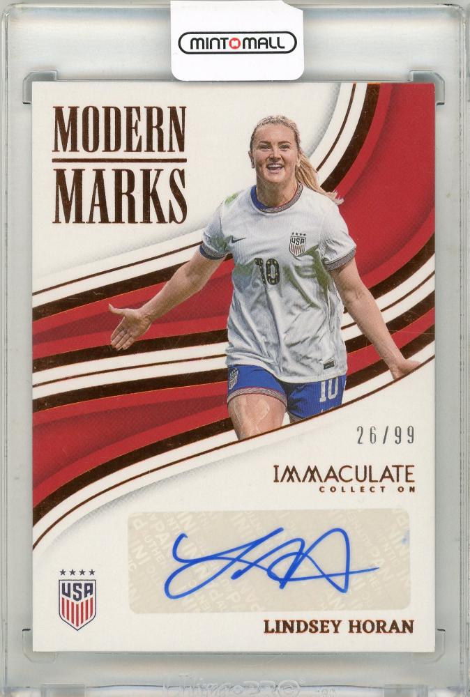 2023-24 Panini-Immaculate Collection Soccer card of Lindsey Horan autographed numbered 26 out of 99