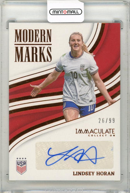 2023-24 Panini-Immaculate Collection Soccer card of Lindsey Horan autographed numbered 26 out of 99