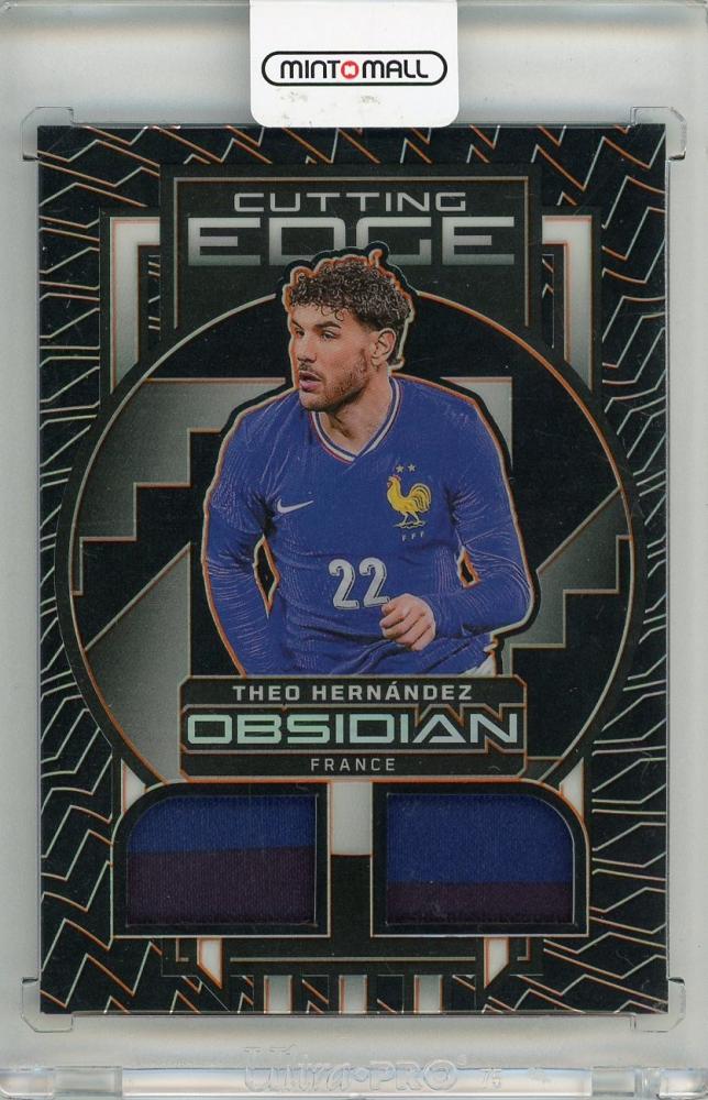 2023-24 PANINI Obsidian Soccer Theo Hernandez Cutting Edge Dual Jerseys Electric Etch Orange #1623/99 France card