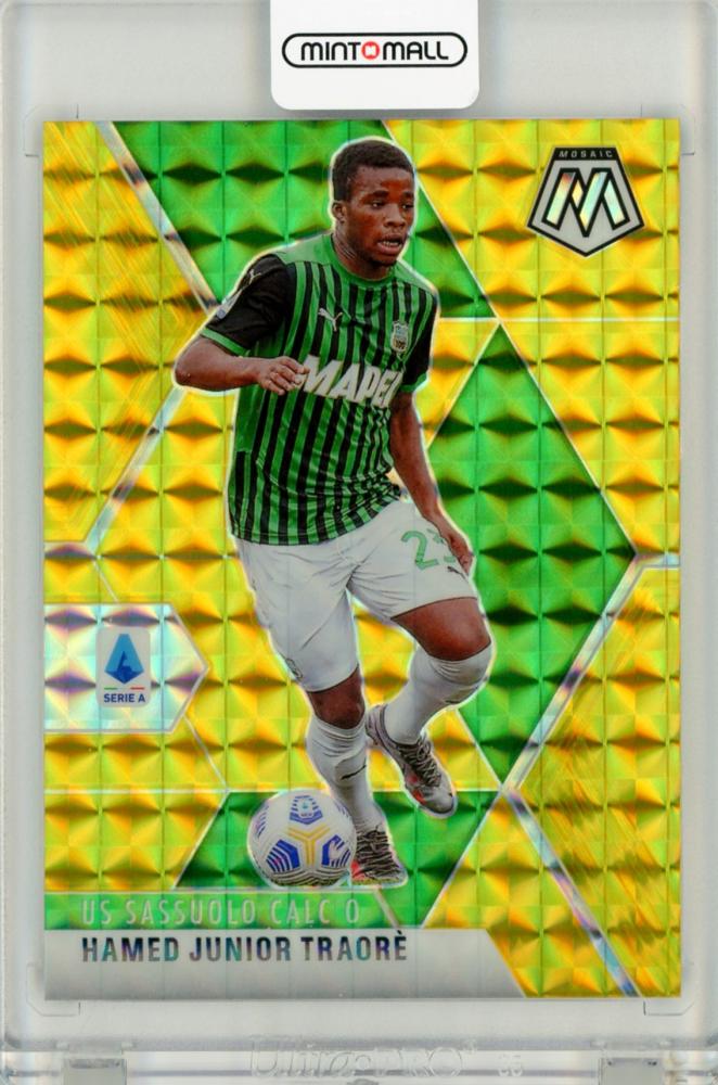 2021-22 Panini Mosaic SerieA Hamed junior Traore Gold Prizm trading card number 97, #10 of 10 edition