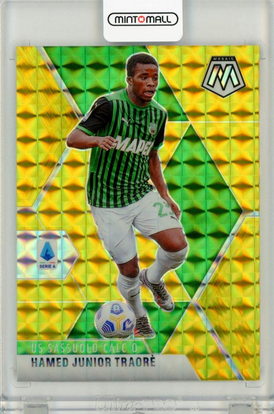 2021-22 Panini Mosaic SerieA Hamed junior Traore Gold Prizm trading card number 97, #10 of 10 edition