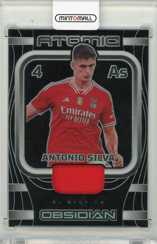 2023-24 PANINI Obsidian Soccer Antonio Silva Atomic Material card numbered 34121/199 from SL Benfica