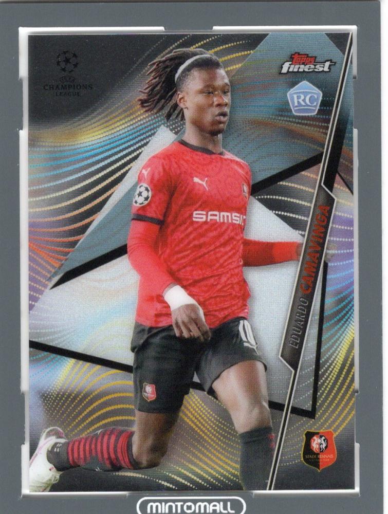 2020-21 Topps Finest UEFA Champions League Eduardo Camavinga Base #71 Rookie Trading Card