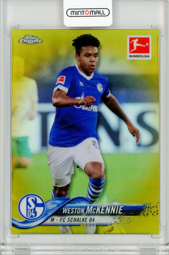 2018-19 Topps Chrome Bundesliga Weston McKennie Gold Refractors trading card number 61, serial 23 of 50