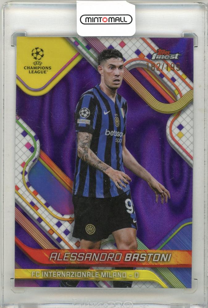 2024-25 Topps Finest UEFA Club Competitions Alessandro Bastoni trading card number 182 out of 199 in used condition