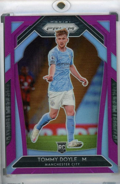 2020-21 Panini Prizm Premier League Manchester City Tommy Doyle Base Purple Parallel trading card numbered 93 of 99
