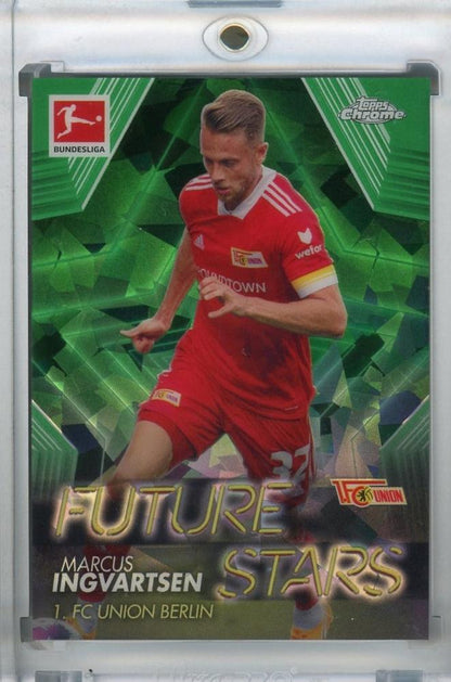 2020-21 Topps Chrome Sapphire Edition Bundesliga Marcus Ingvartsen Future Stars Green parallel football card