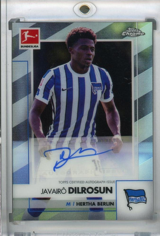 2020-21 Topps Chrome Bundesliga Hertha Berlin Javairo Dilrosun Autographs trading card