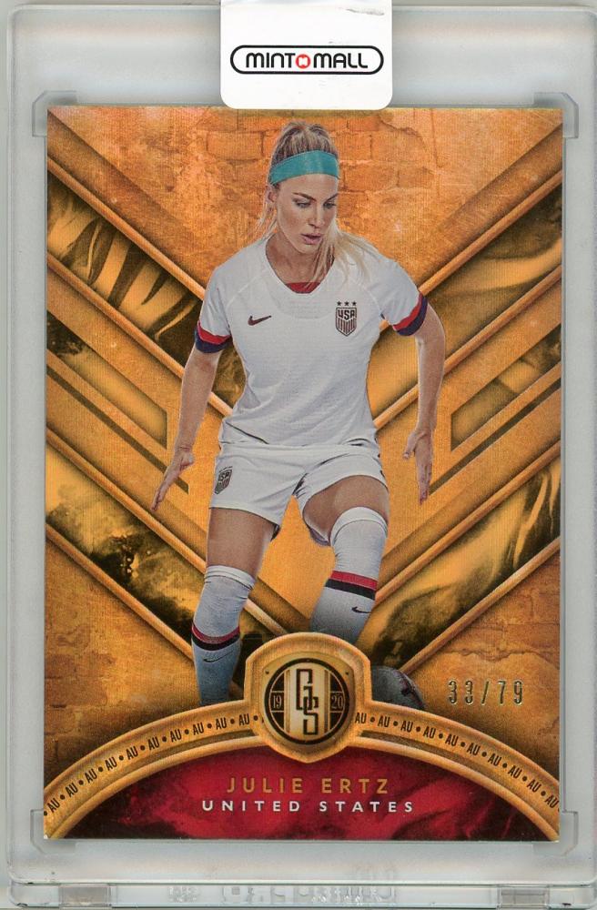 2019-20 Panini Gold Standard Julie Ertz trading card number 33 out of 79 with slight creasing and surface scratches