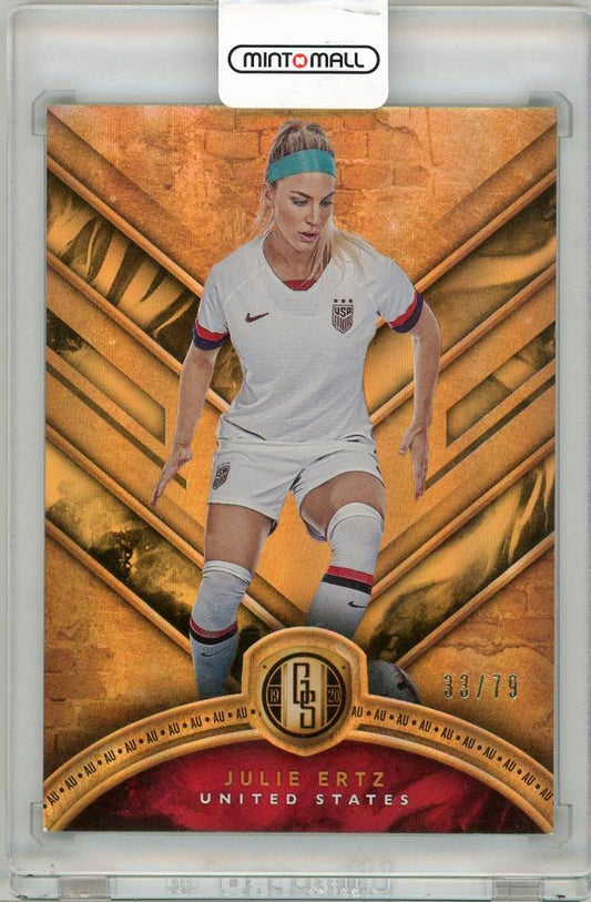 2019-20 Panini Gold Standard Julie Ertz trading card number 33 out of 79 with slight creasing and surface scratches