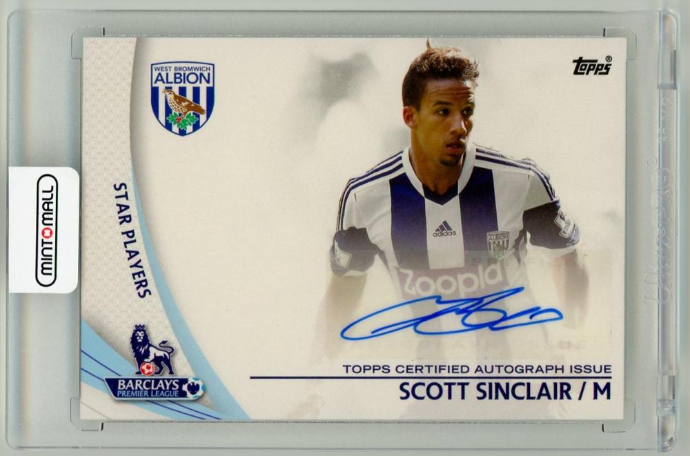 2013-14 Topps Premier Gold Scott Sinclair Autograph Card SP-SS from West Bromwich Albion