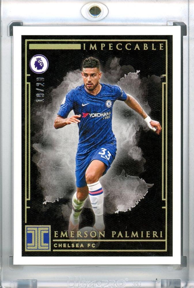 2019-20 Panini Impeccable Premier League Chelsea FC Emerson Palmieri Base Gold parallel trading card