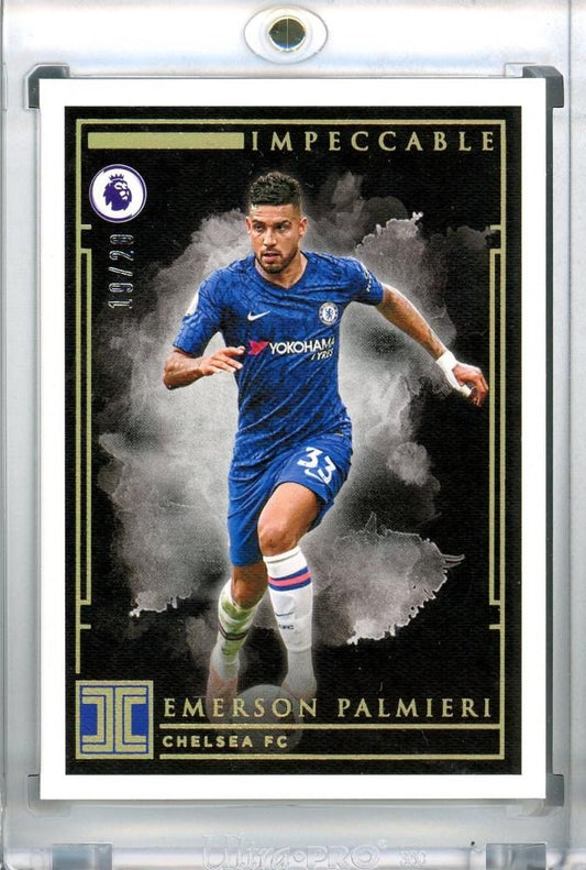 2019-20 Panini Impeccable Premier League Chelsea FC Emerson Palmieri Base Gold parallel trading card