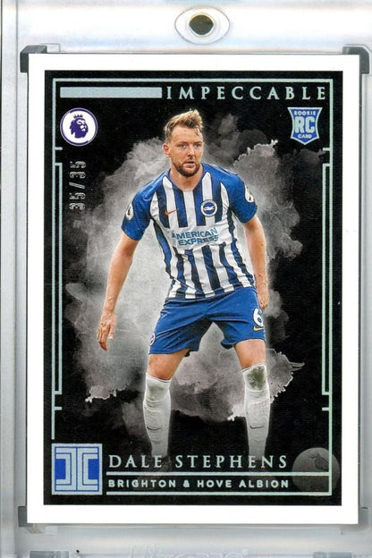 2019-20 Panini Impeccable Premier League Brighton & Hove Albion Dale Stephens Base Silver card number 35 out of 35