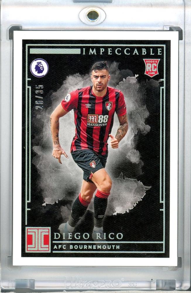 2019-20 Panini Impeccable Premier League Diego Rico AFC Bournemouth Base Silver Parallel card 26/35