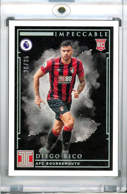 2019-20 Panini Impeccable Premier League Diego Rico AFC Bournemouth Base Silver Parallel card 26/35