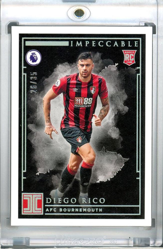 2019-20 Panini Impeccable Premier League Diego Rico AFC Bournemouth Base Silver Parallel card 26/35