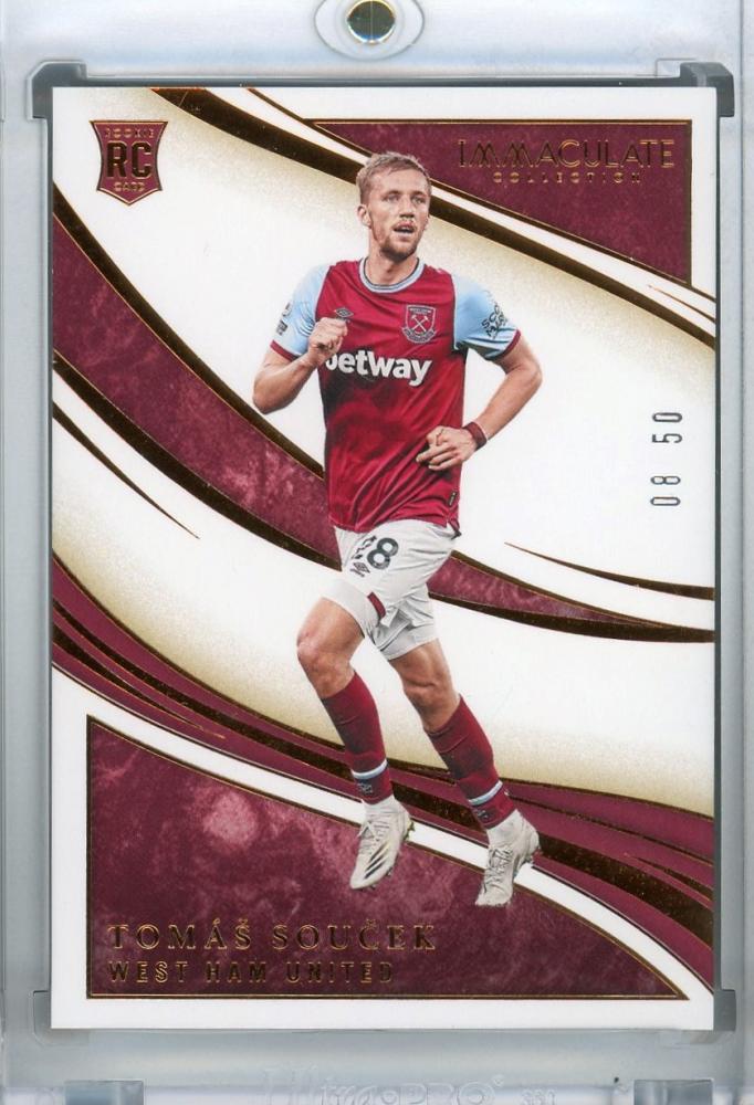 2020 Panini Immaculate Collection West Ham United Tomas Soucek Base Bronze Parallel Version card numbered 08/50