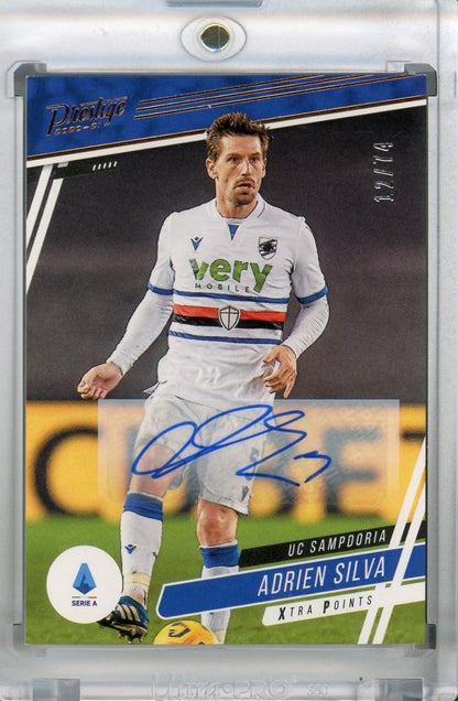 2020-21 Panini Chronicles UC Sampdoria Adrien Silva Prestige Serie A Xtra Points Autographs card serial 12 of 74