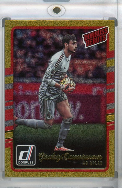 2016-17 Donruss AC Milan Gianluigi Donnarumma Base Donruss Debuts Gold parallel trading card