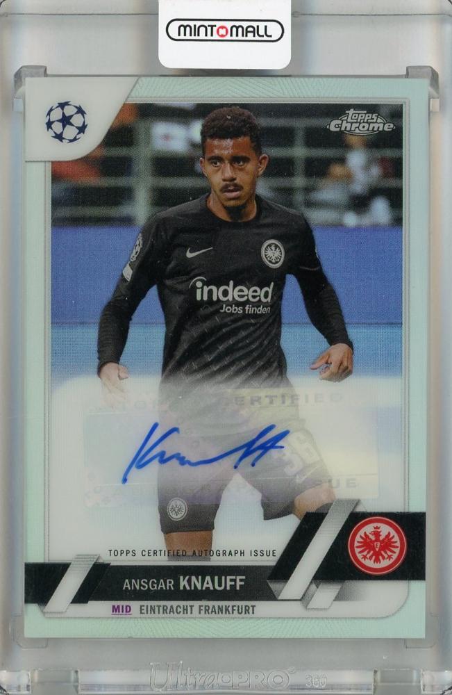 2022-23 Topps Chrome UEFA Club Competitions Ansgar Knauff Chrome Autograph card #CA-KN from Eintracht Frankfurt