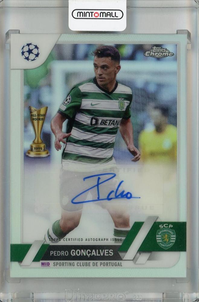 2022-23 Topps Chrome UEFA Club Competitions Pedro Goncalves Chrome Autograph trading card