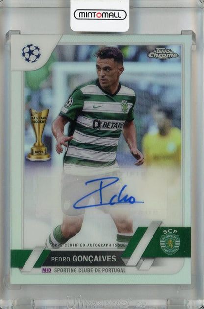 2022-23 Topps Chrome UEFA Club Competitions Pedro Goncalves Chrome Autograph trading card
