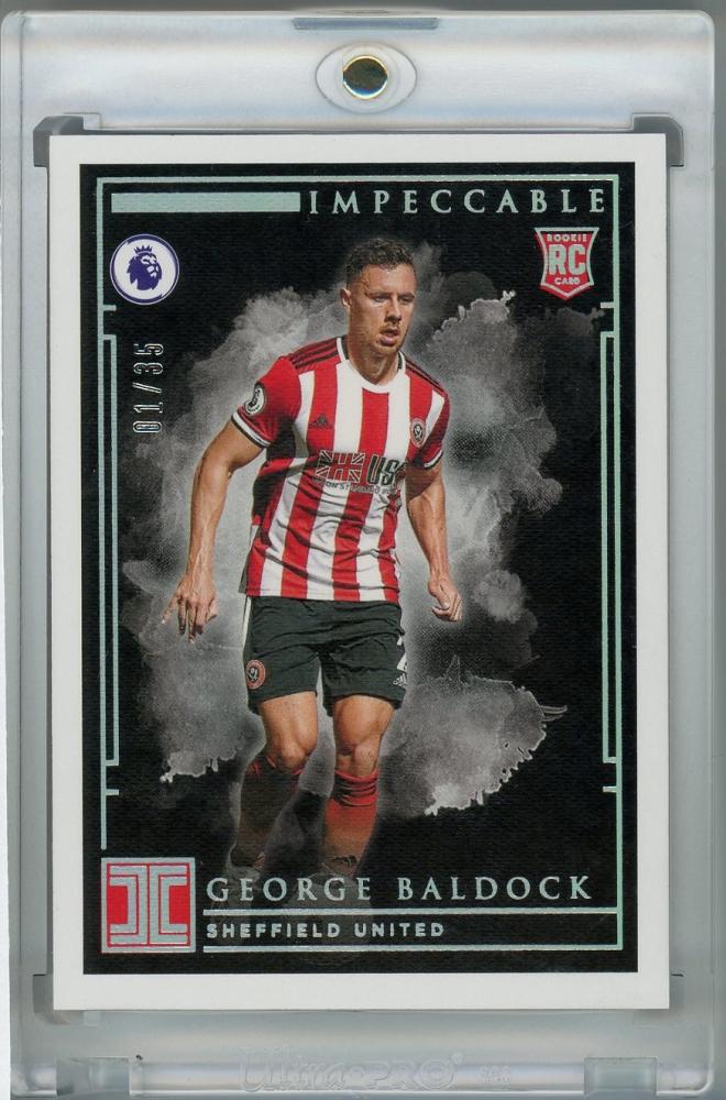 2019-20 Panini Impeccable Premier League Sheffield United George Baldock Base Silver trading card 01 of 35