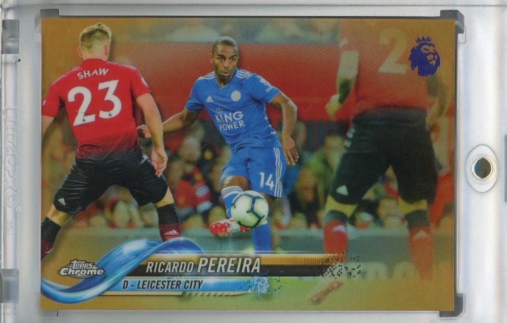 2018-19 Topps Chrome Premier League Leicester City Ricardo Pereira Orange Parallel trading card 03 of 25