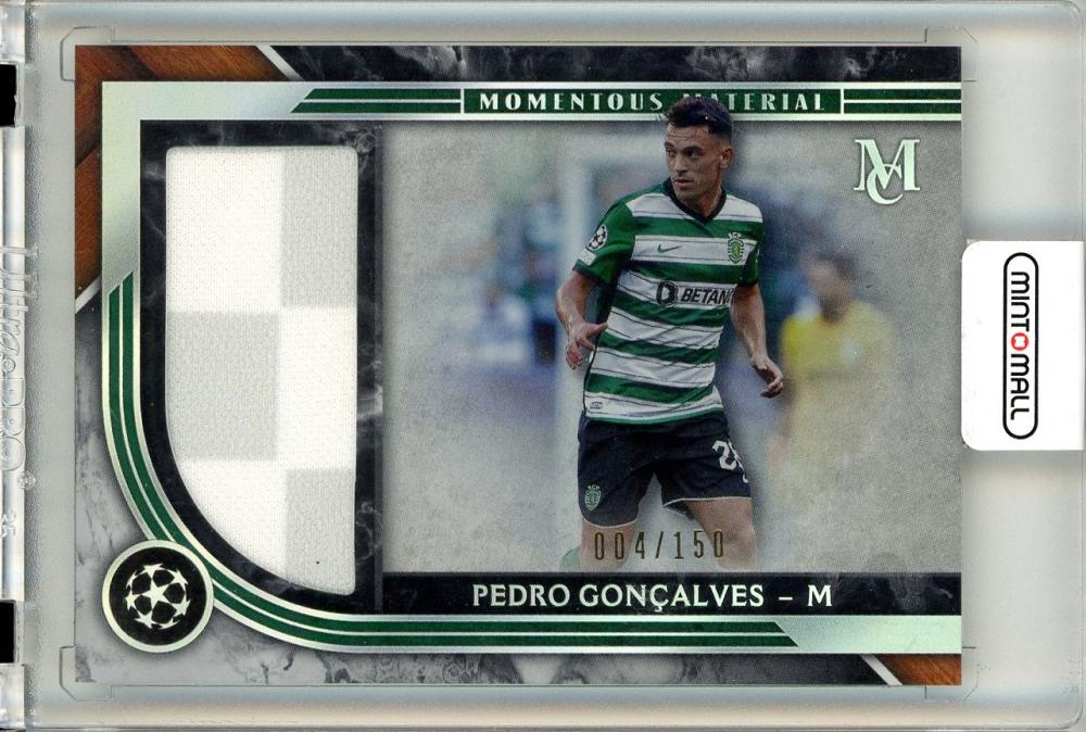 2022-2023 Topps Museum Collection Pedro Goncalves Momentous Material Jumbo Relic card serial 004 of 150